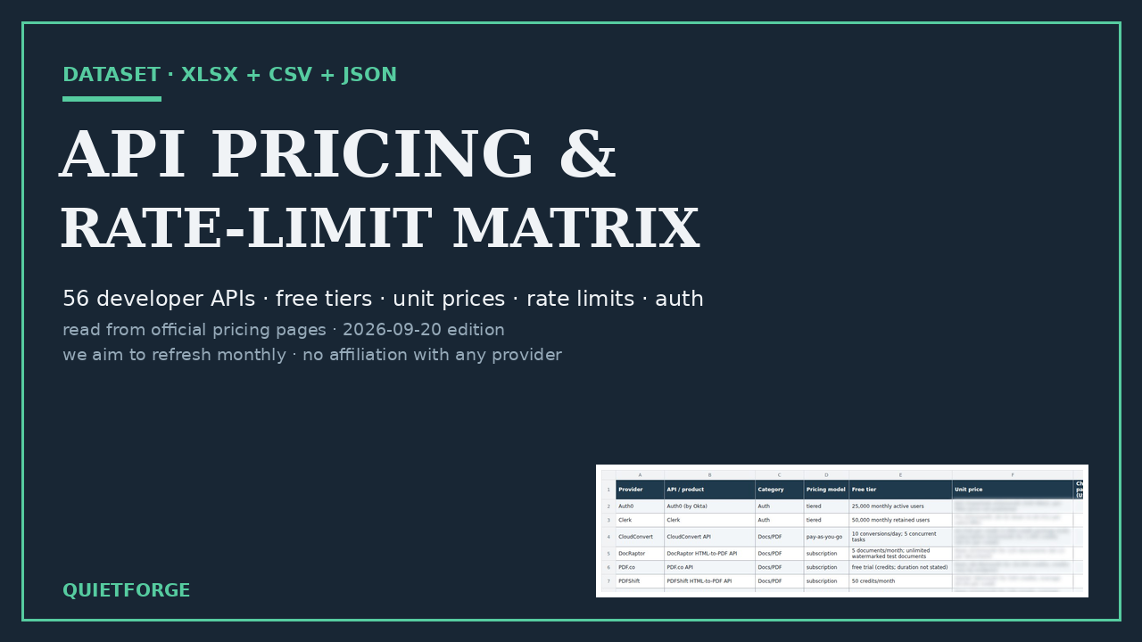 API Pricing Matrix cover