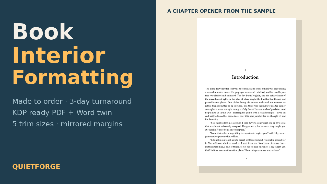 Book Interior Formatting cover