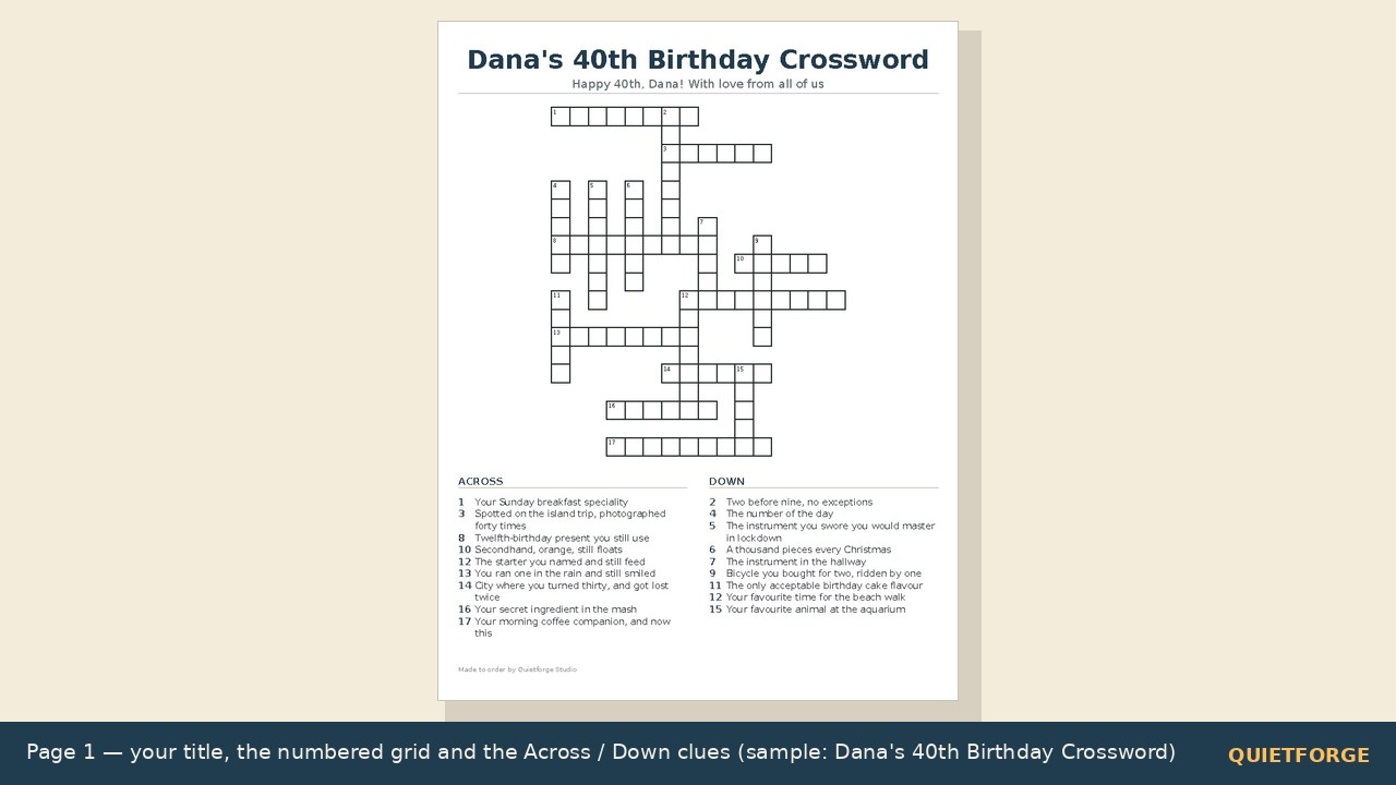 Custom Crossword Gift preview 1