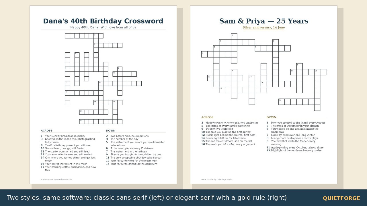 Custom Crossword Gift preview 2