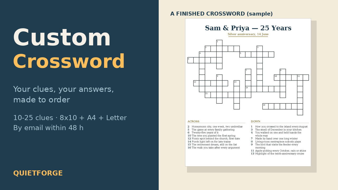Custom Crossword Gift cover