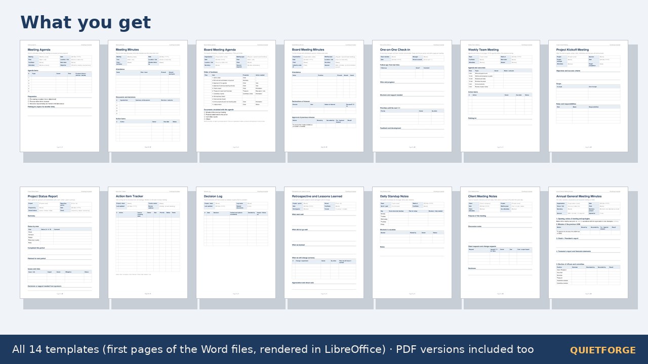 Meeting Templates Pack preview 1