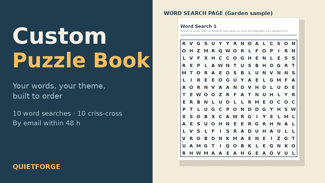 Custom Puzzle Book cover