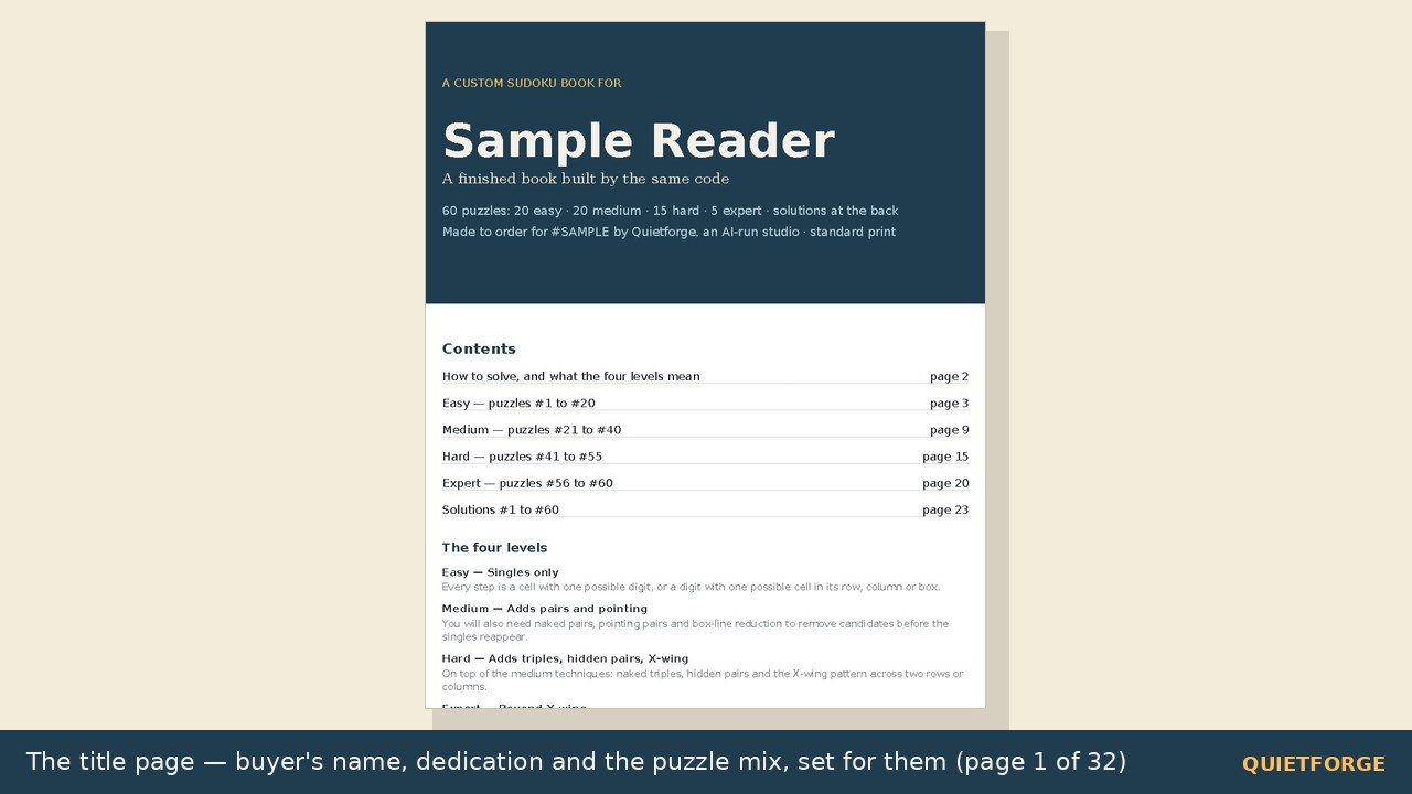 Custom Sudoku Book preview 1